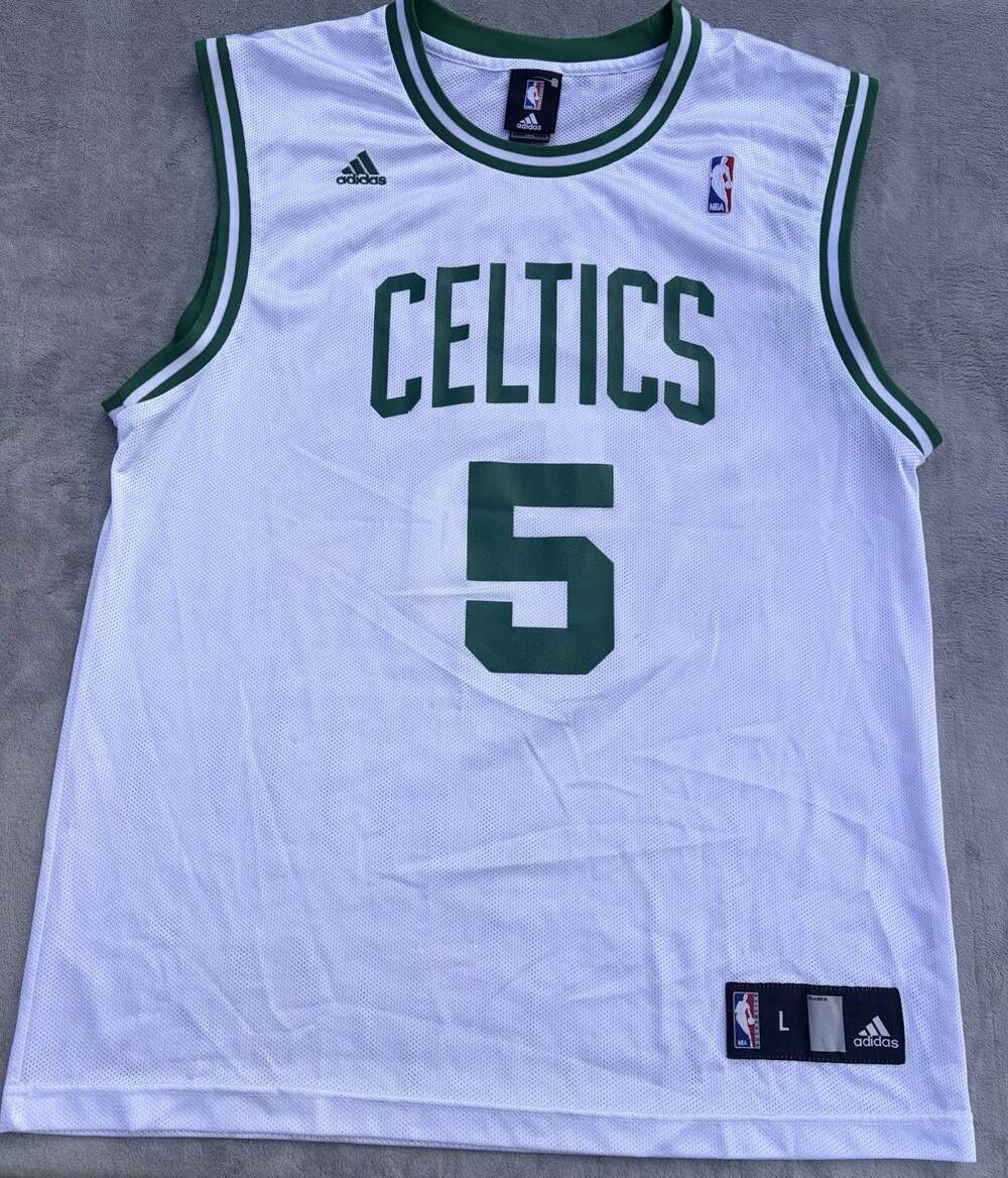 Kevin Garnett #5 Boston Celtics Adidas Jersey Men’s L White NBA